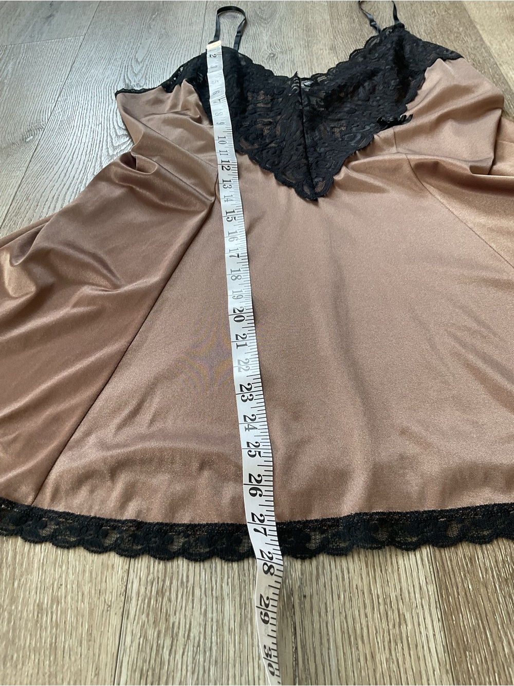 UndercoverWear Satin Lace-Trim Chemise in Rose Brown Size 1X - Picture 4 of 7